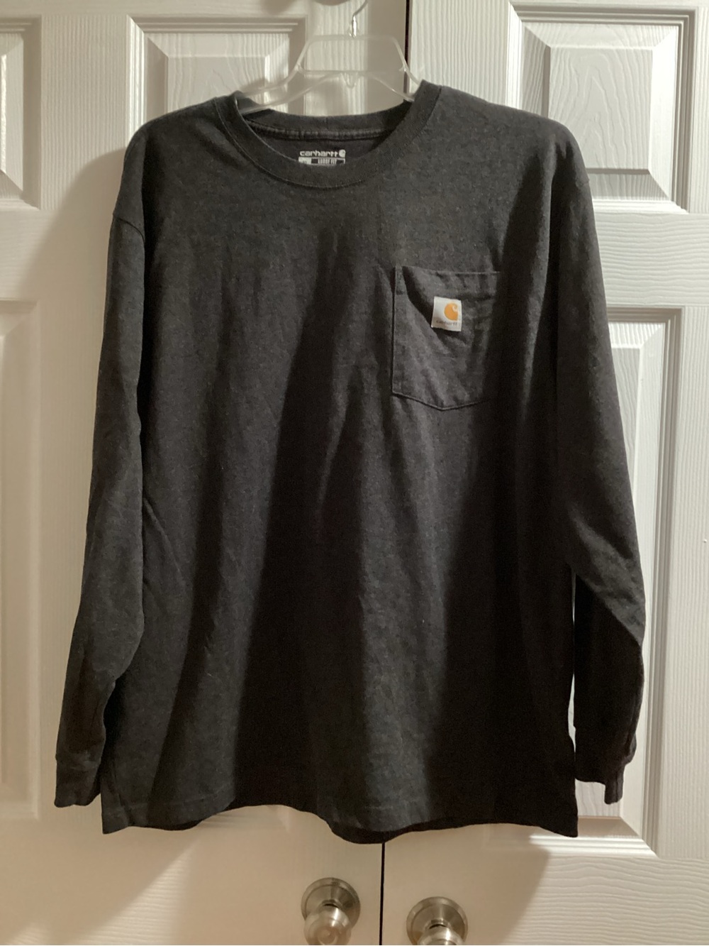 Carhartt Men's Long Sleeve Pocket Tee — Charcoal Black